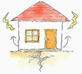 地震に強い家のイラスト